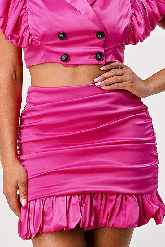 Silky Pink Skirt Set
