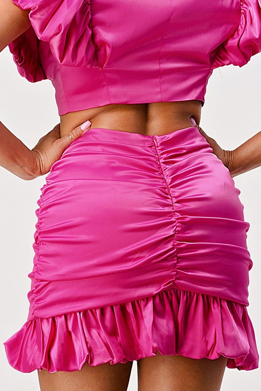 Silky Pink Skirt Set