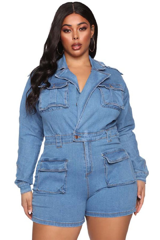 Dark Denim Romper