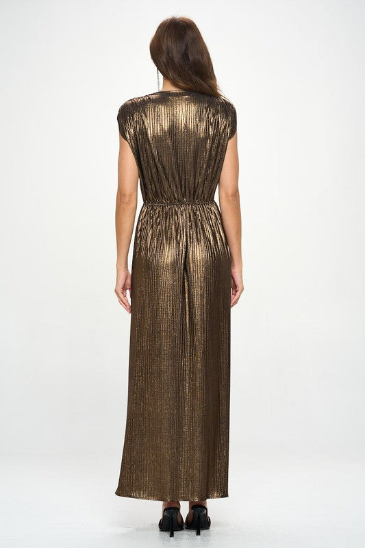 Bronze Metallic Maxi Dress