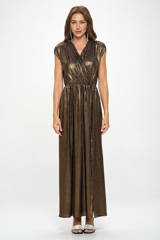 Bronze Metallic Maxi Dress