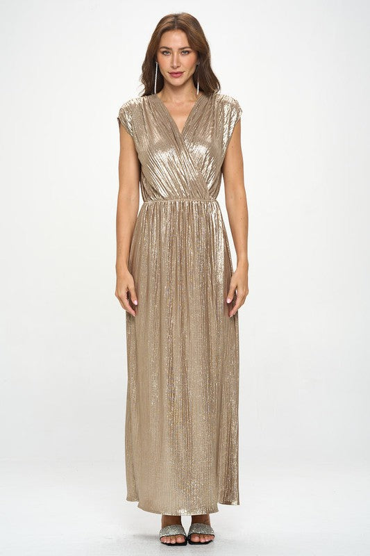 Gold Metallic Maxi Dress