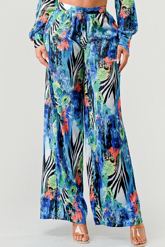 Tropical Print Palazzo Set