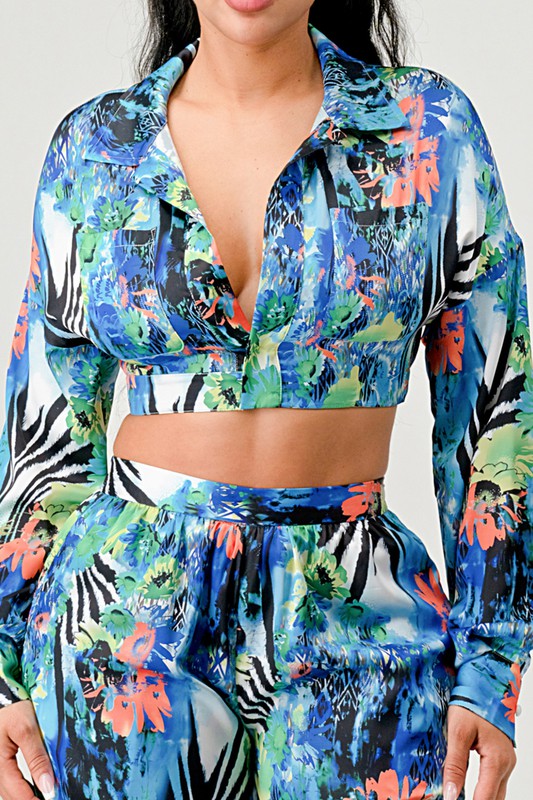 Tropical Print Palazzo Set