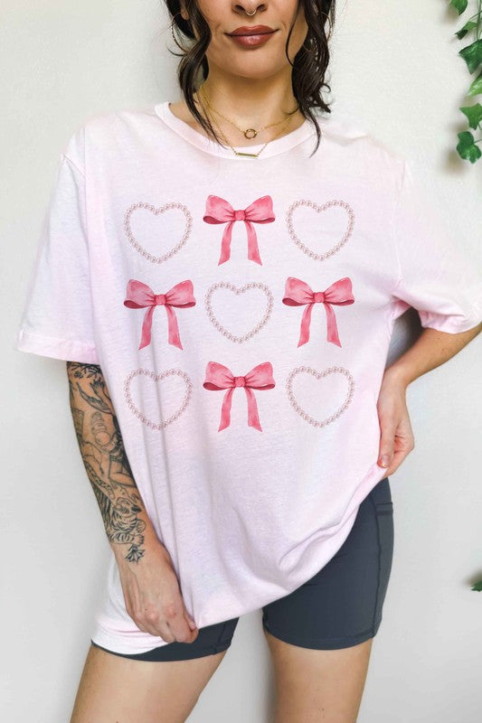 HEARTS AND BOWS PEARL OVERSIZED TEE