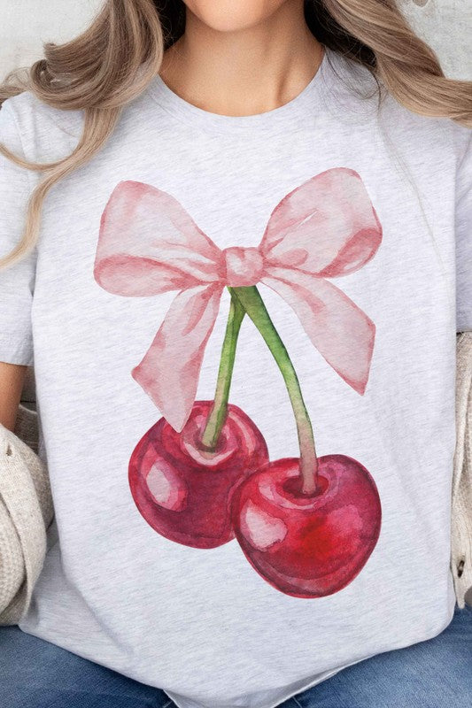 CHERRY BOW COQUETTE OVERSIZED TEE