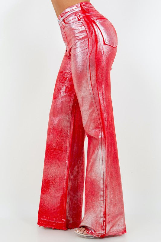 Red Metallic Jeans