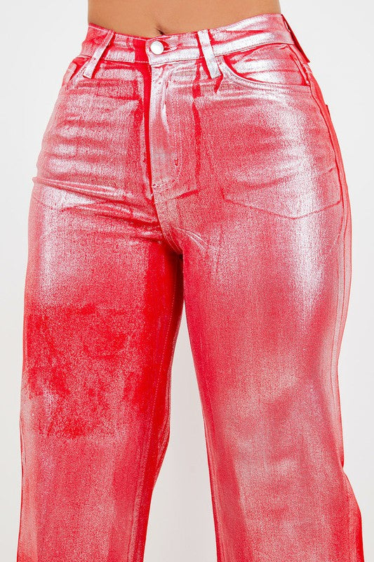 Red Metallic Jeans