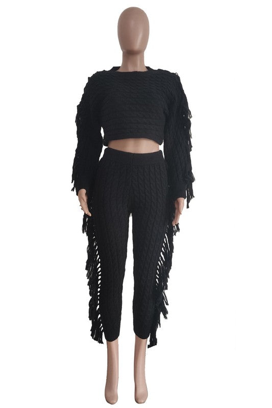 WOMEN FASHUON 2PC SWEATER PANTS SET
