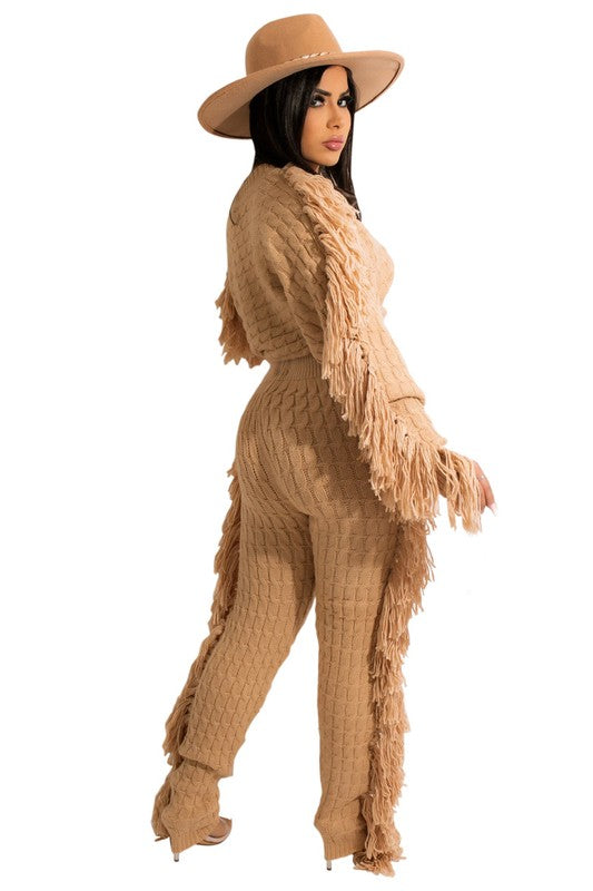 WOMEN FASHUON 2PC SWEATER PANTS SET