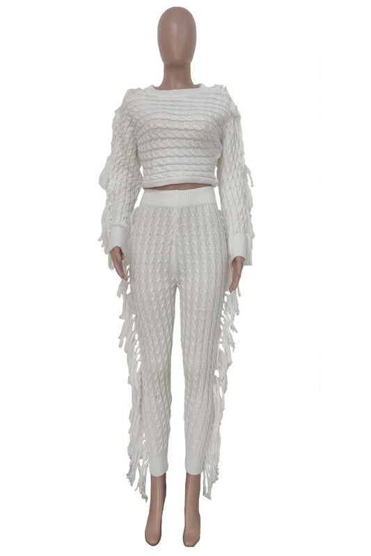 WOMEN FASHUON 2PC SWEATER PANTS SET