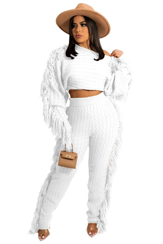 WOMEN FASHUON 2PC SWEATER PANTS SET