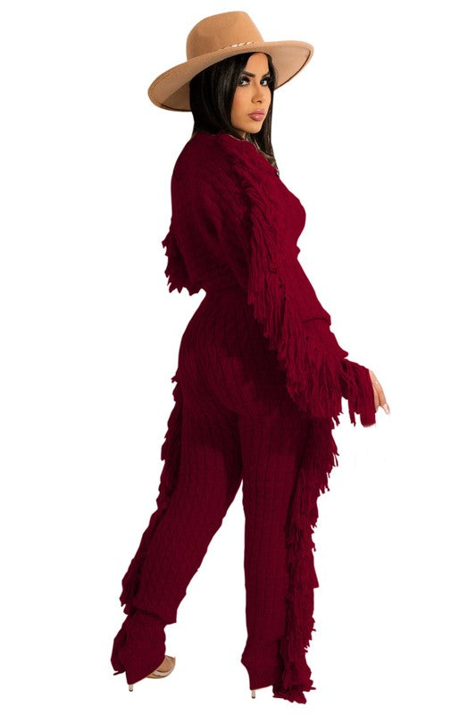 WOMEN FASHUON 2PC SWEATER PANTS SET