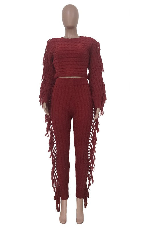 WOMEN FASHUON 2PC SWEATER PANTS SET