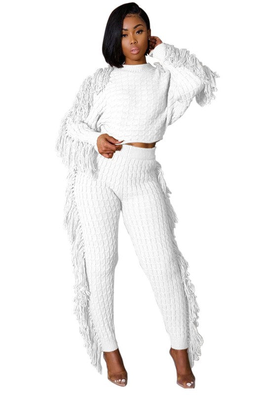 WOMEN FASHUON 2PC SWEATER PANTS SET