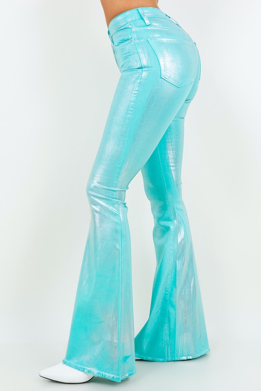 Turquoise Metallic Jeans