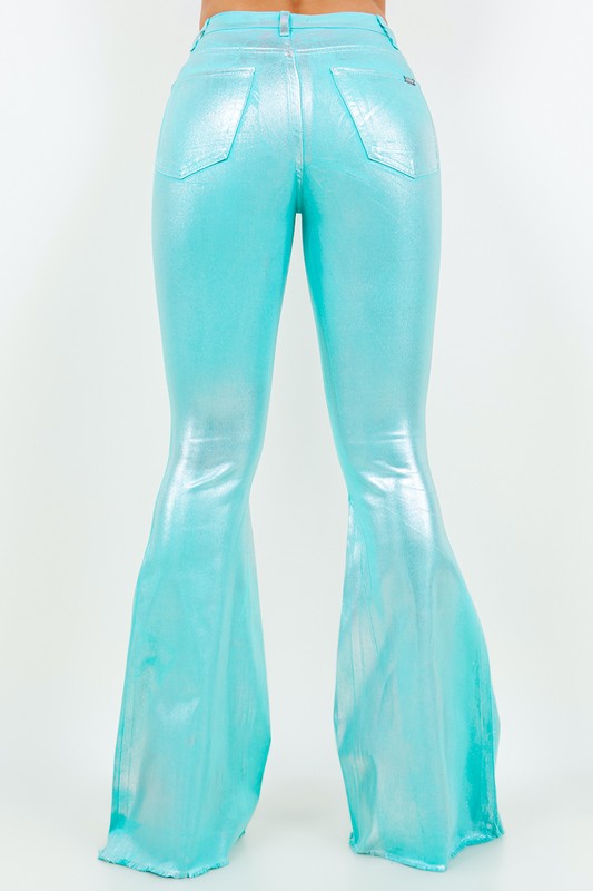 Turquoise Metallic Jeans