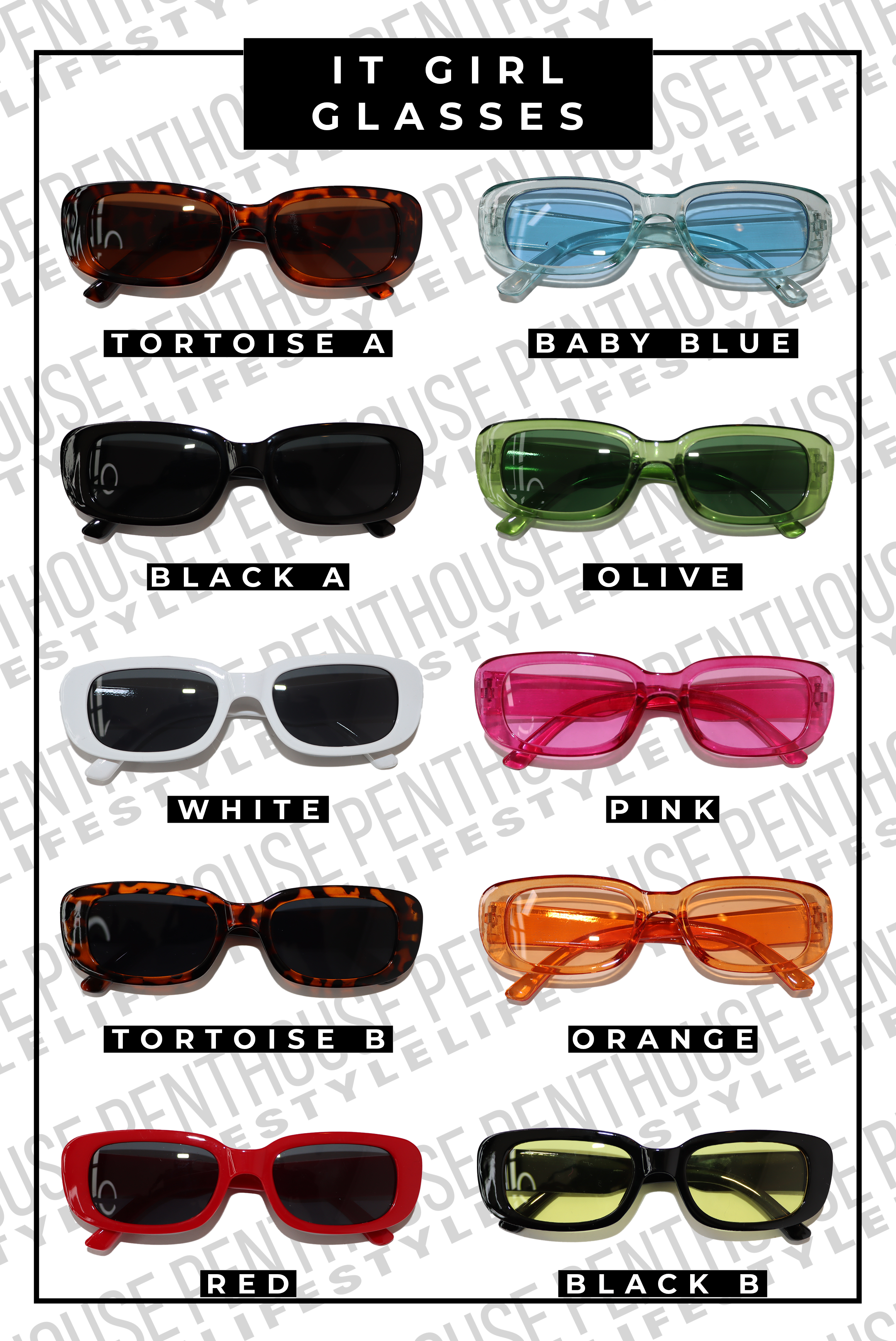 It Girl Colorful Rectangle Glasses