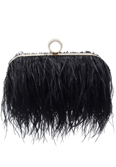 CEO Kenn Ostrich Feather Purse