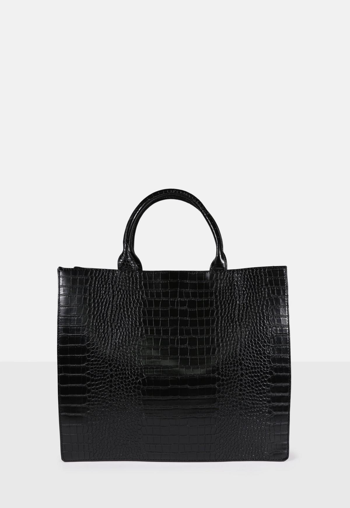 Reptile Embossed Shopper Tote