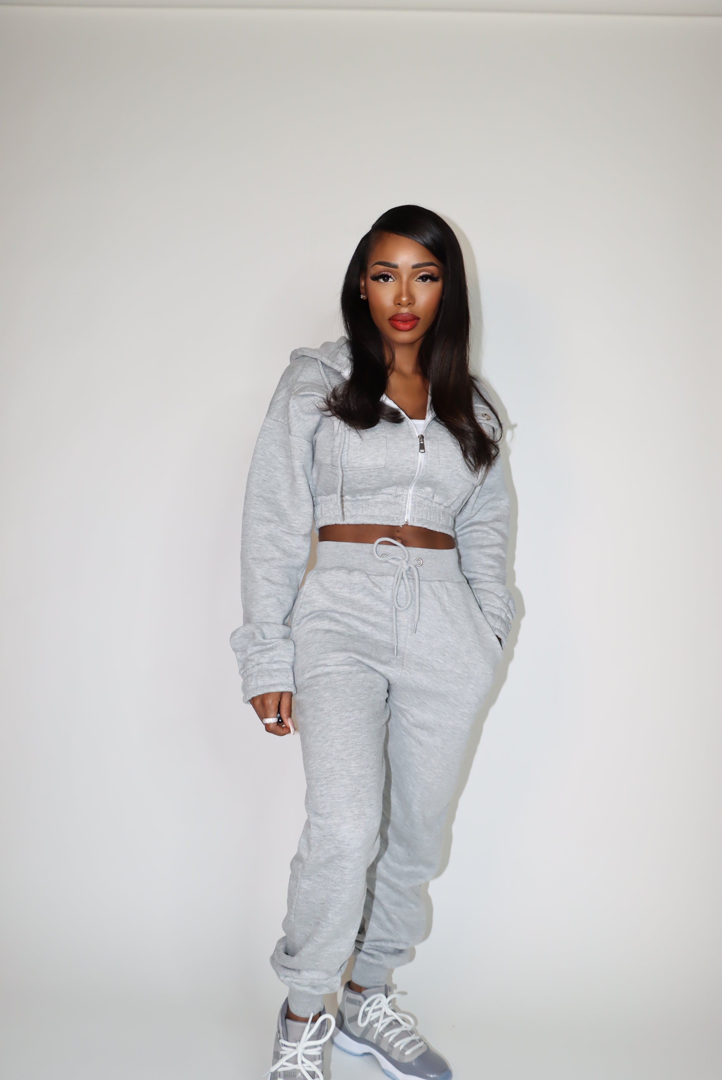 That Girl Cropped Hoodie Jogger Set