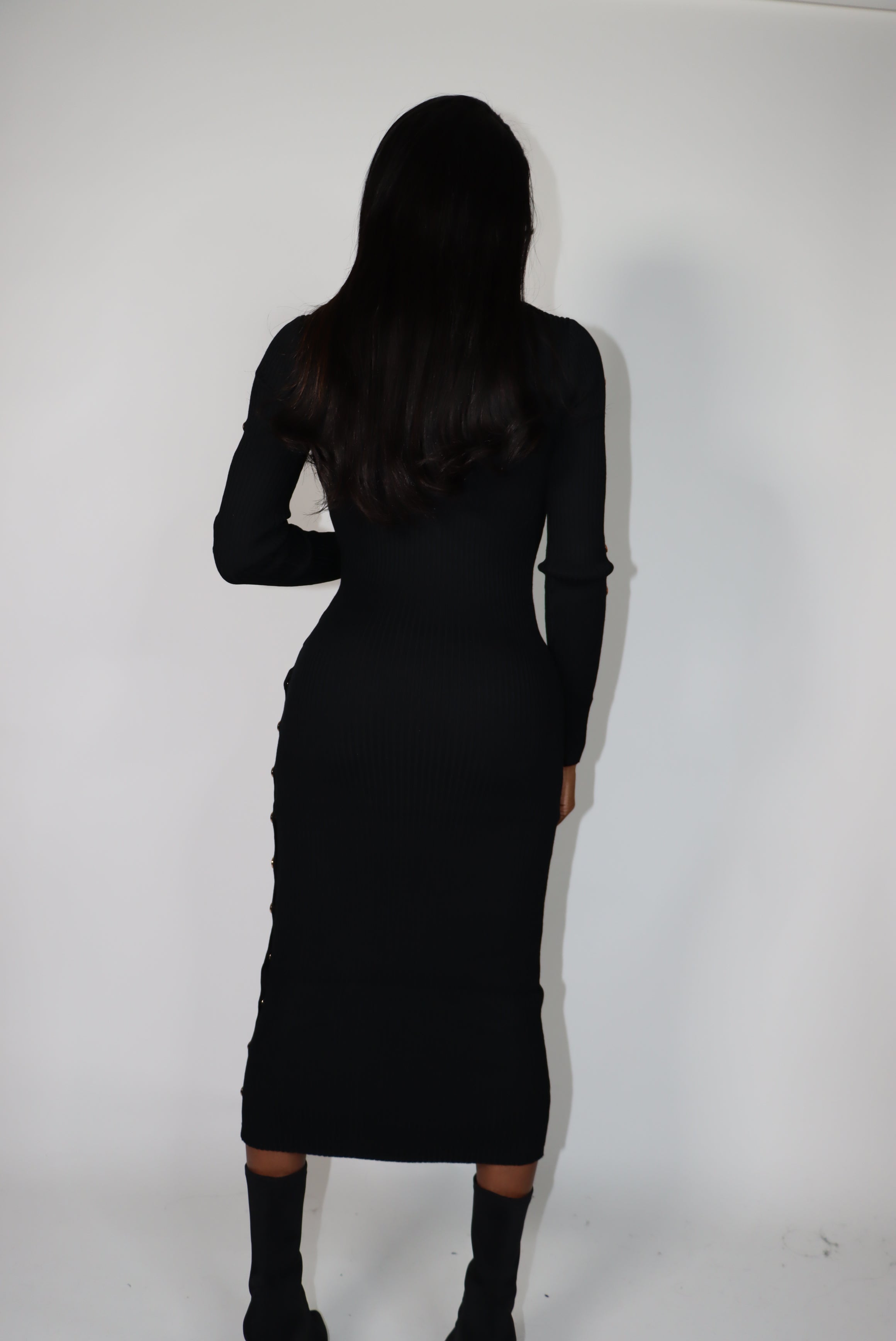 Midi Button Accent Dress