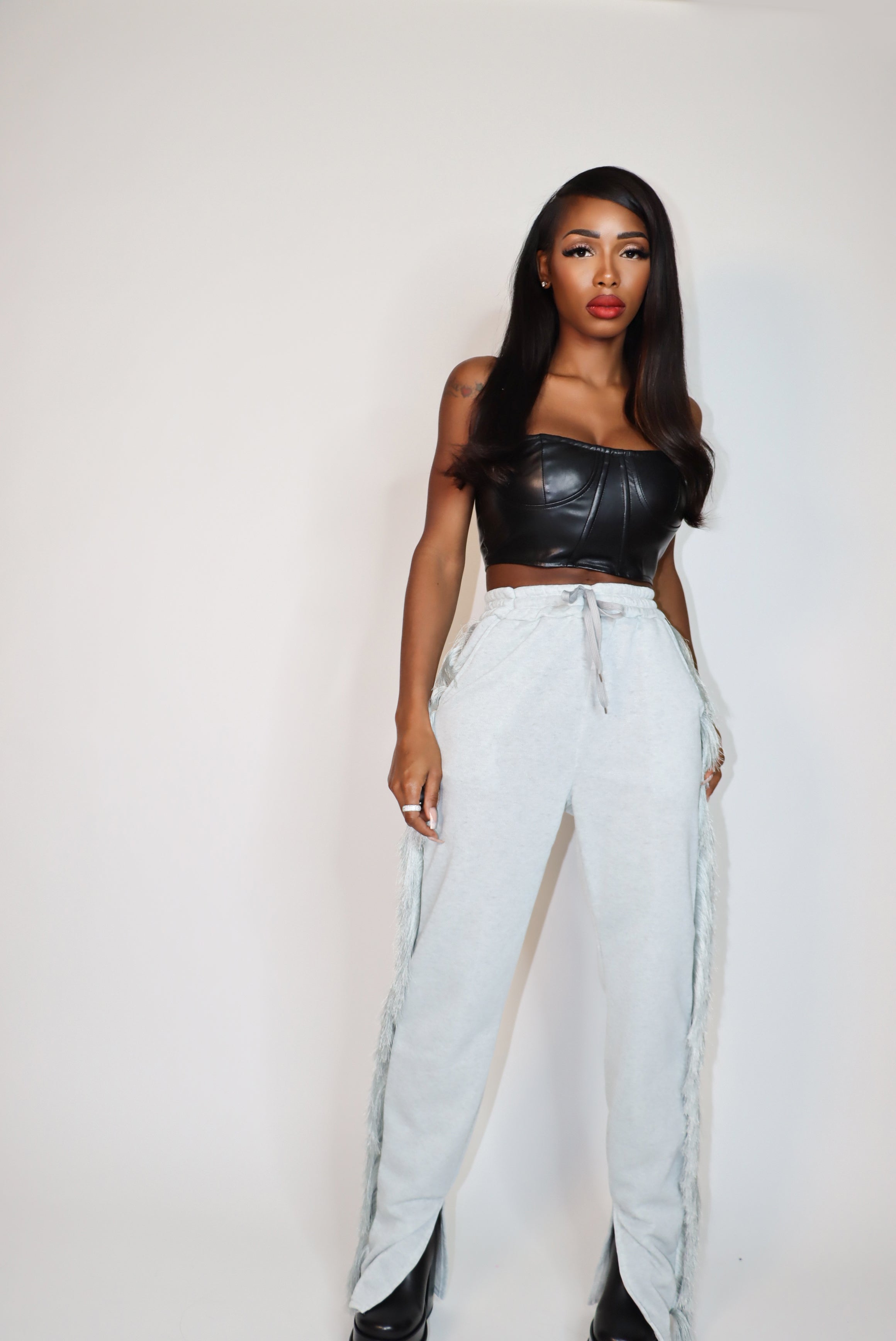 Fringe Split Joggers