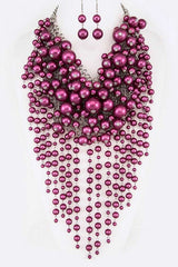 Head Turner Statement Mix Pearl Layer Necklace Set