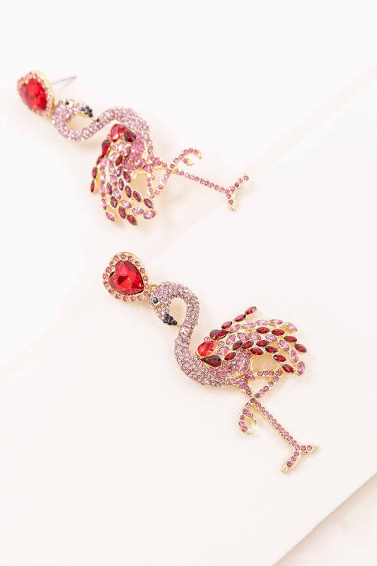 Pink Flamingo Drop Earrings