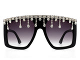 Oversize Square Rhinestone Fashion Sunglasses