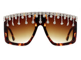 Oversize Square Rhinestone Fashion Sunglasses