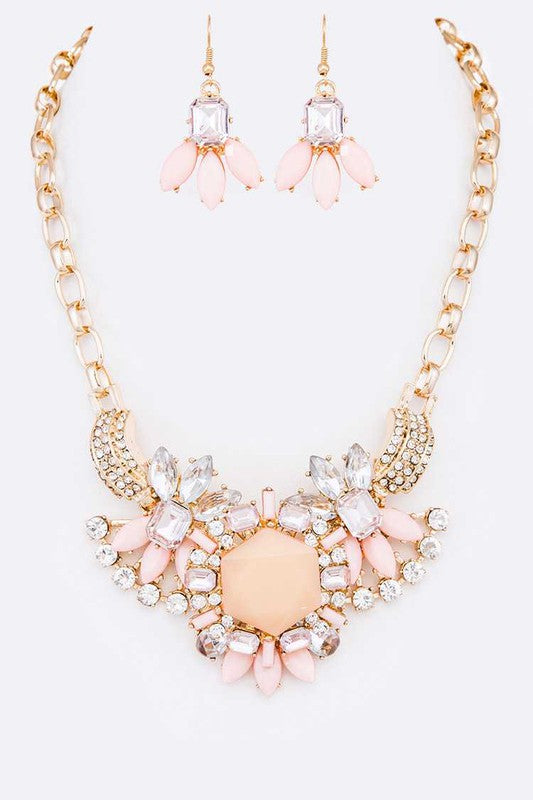 Crystal Statement Necklace Set