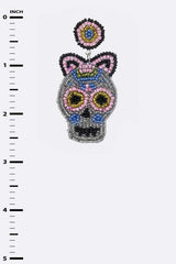 Beaded Sugar Skull Iconic Earrings