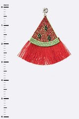 Watermelon Iconic Crystal Tassel Earrings