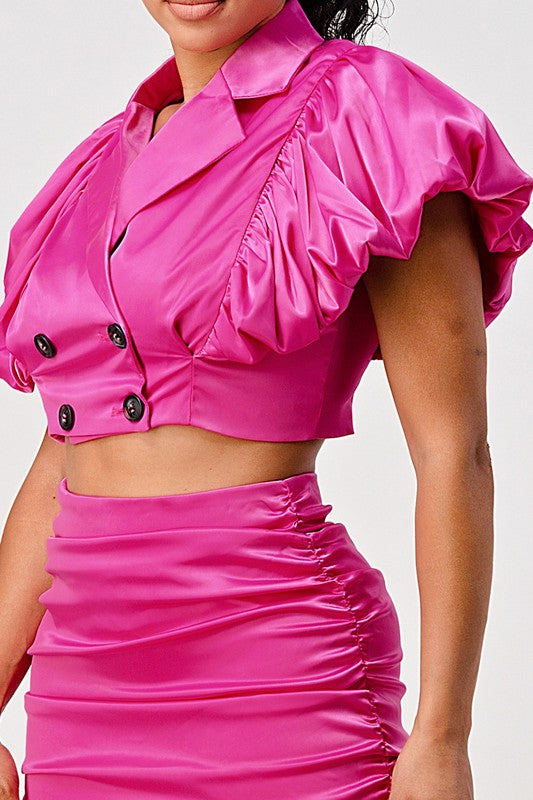 Silky Pink Skirt Set
