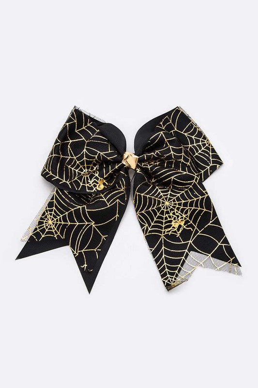 Gold Foil Halloween Large Bow Hair Clip Set