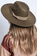 WIDE BRIM RIBBON FEDROA HAT