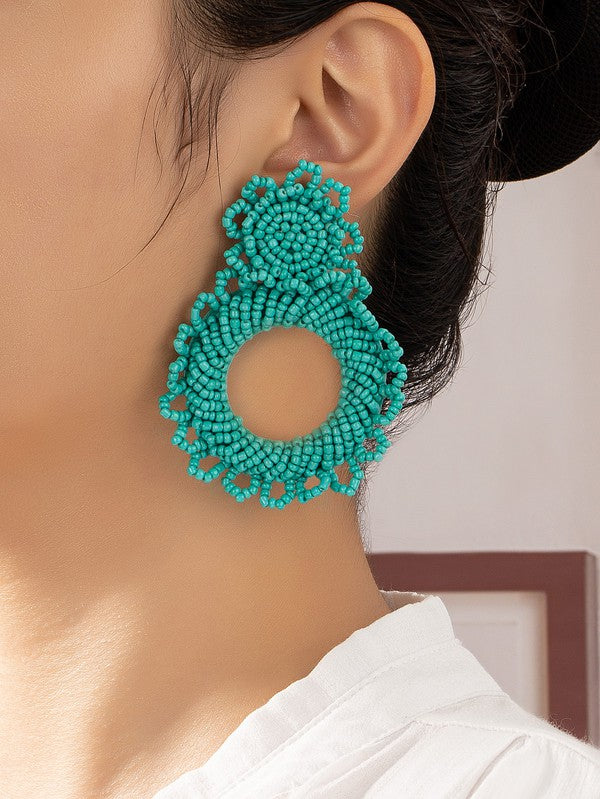 Handmade statement seed bead earrings