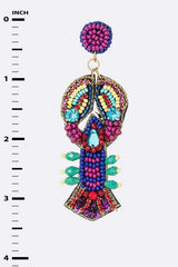 Mix Beads Crawfish Iconic Earrings