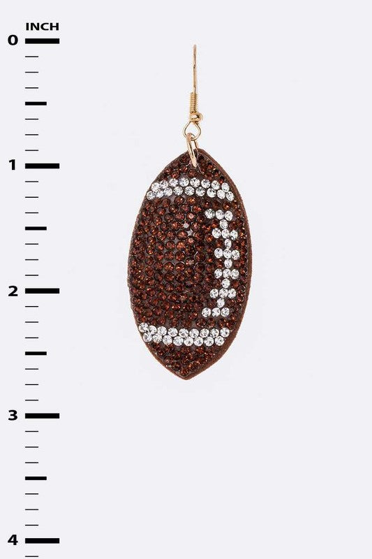 Rhinestone Football Pillow Earrings