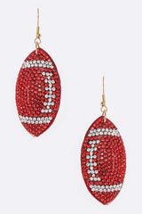 Rhinestone Football Pillow Earrings