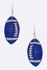 Rhinestone Football Pillow Earrings