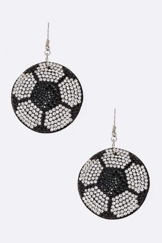 Rhinestone Soccer Pillow Earrings