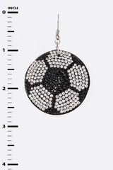 Rhinestone Soccer Pillow Earrings