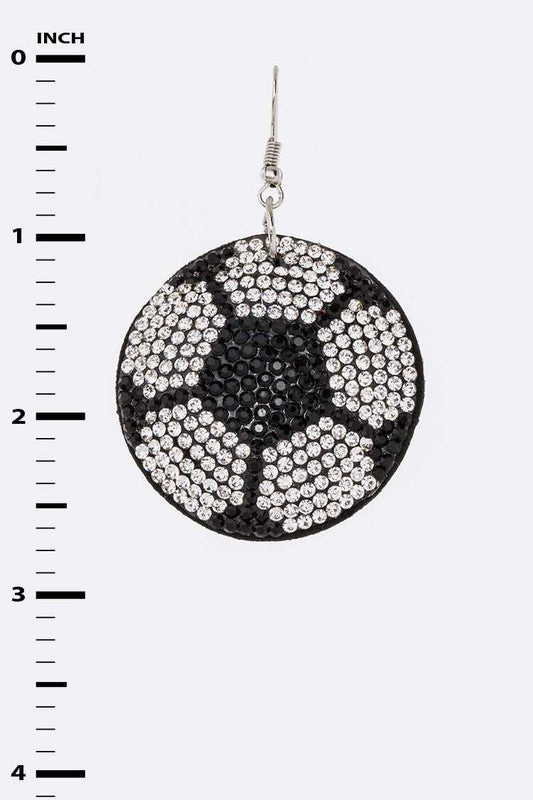 Rhinestone Soccer Pillow Earrings