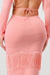 Pink Tassel Bodycon Dress