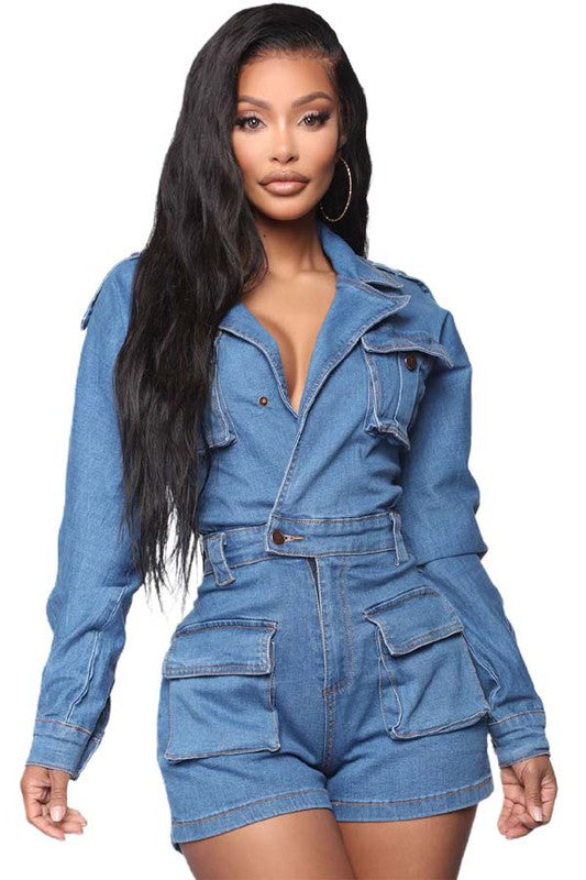 Dark Denim Romper