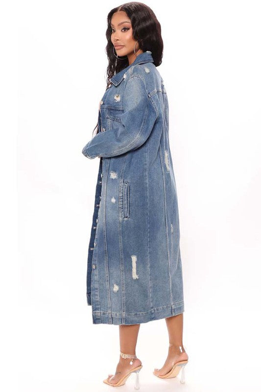 SEXY DENIM JACKET DRESS