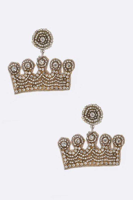 Seed Beads Tiara Drop Iconic Earrings