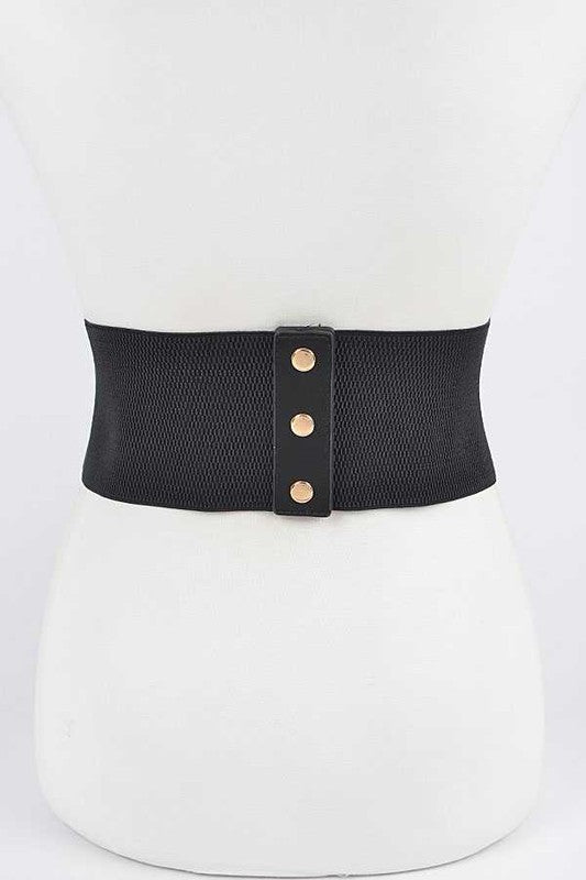 Triple Buckle Elastic Wide Belt